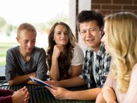 group of youth talking