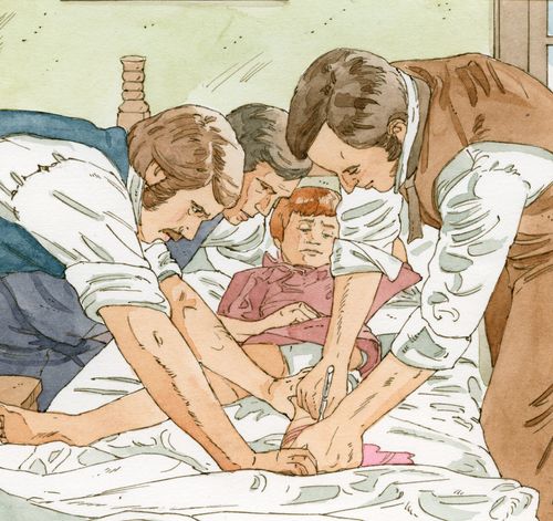 doctors operating on Joseph’s leg