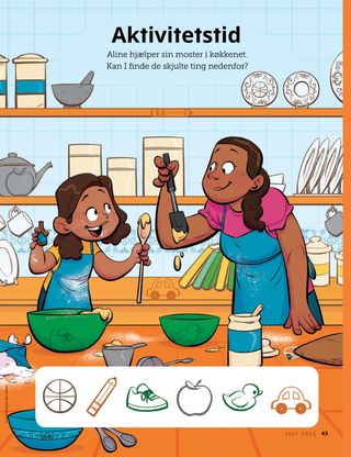 girl and aunt cooking in bright-colored kitchen