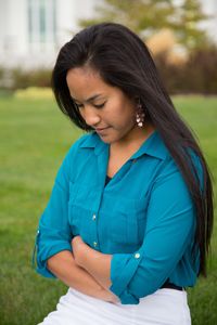 young woman praying