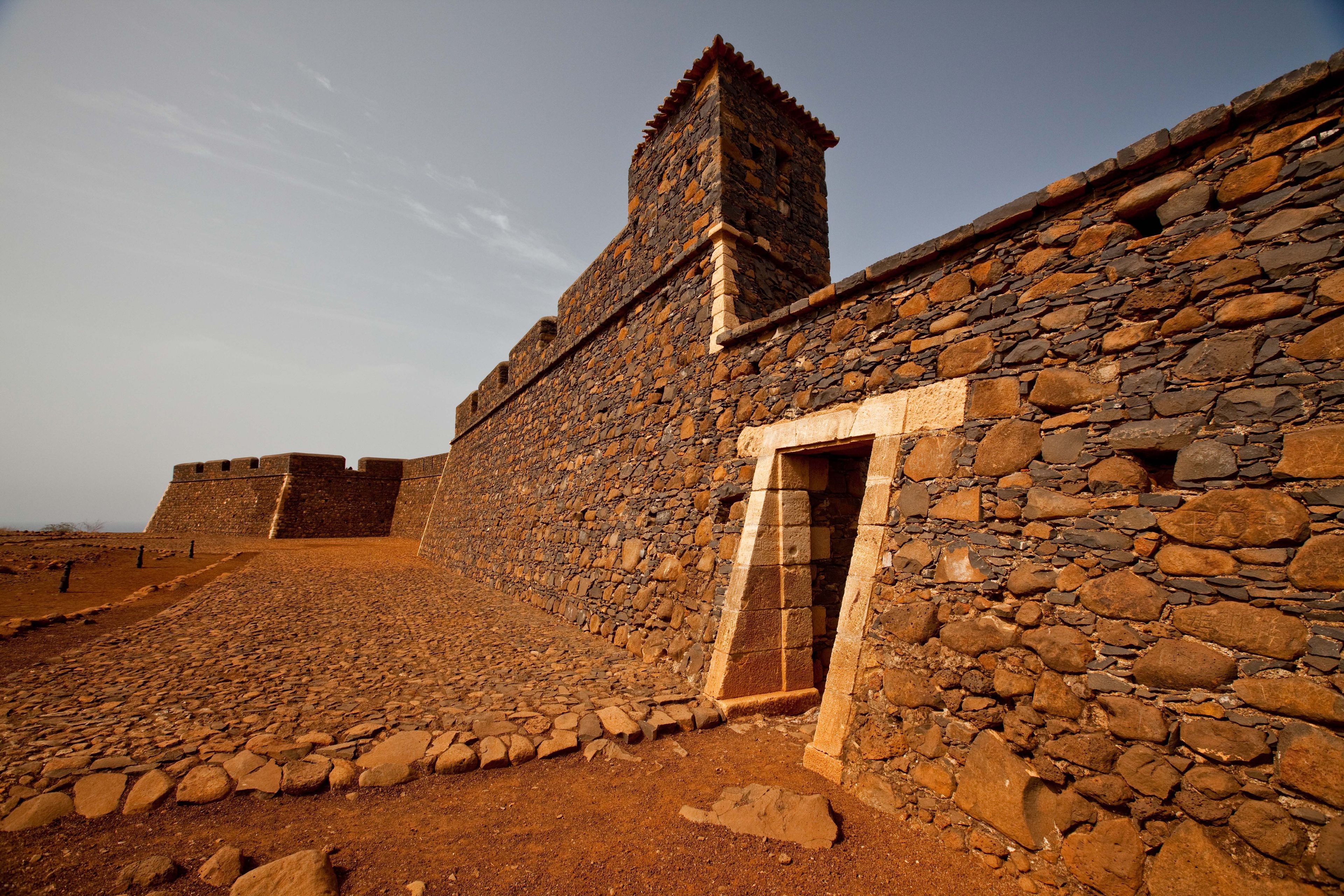 The entrance to the royal fortress of Saint Philip on Santiago Island, Cape Verde.