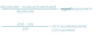 Jouluvalojen asennus: myyntikateprosentin laskeminen