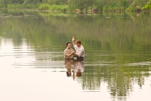 Joseph Smith baptizing Oliver Cowdery