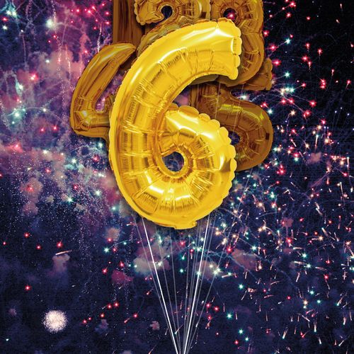 balloon shaped like the number 6