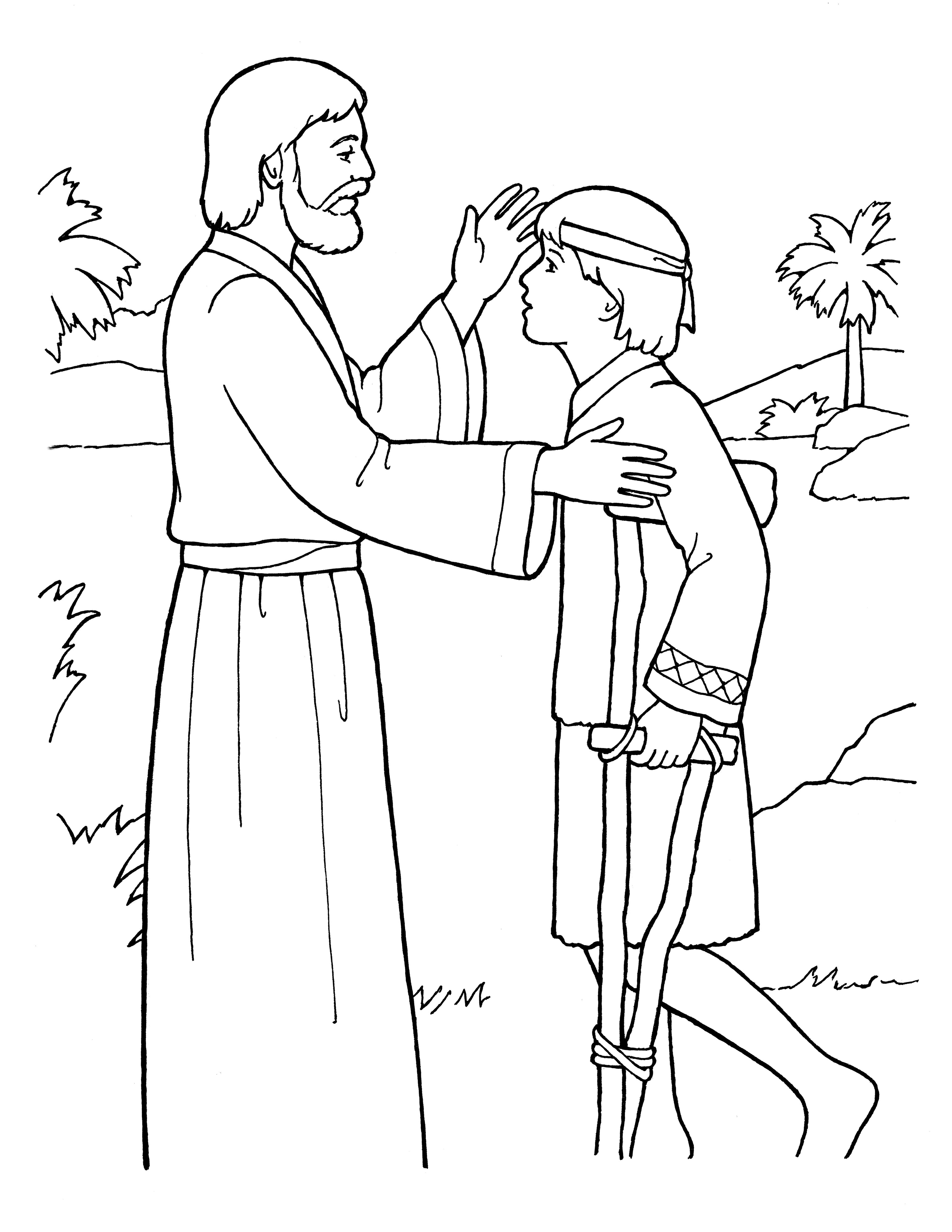 An illustration of Christ healing the sick, from the nursery manual Behold Your Little Ones (2008), page 95.