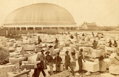 Salt Lake Temple under construction