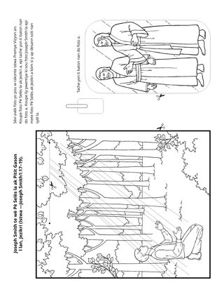 paj aktivite: Joseph Smith te wè Papa nou ki nan Syèl la ak Jezikri