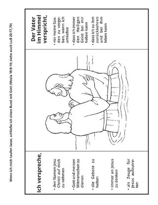 Seite mit der Aktivität: Wir schließen einen Bund, wenn wir uns taufen lassen