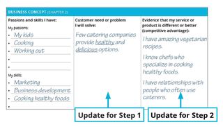 Step 1 and step 2 updates for Personal Business Planner