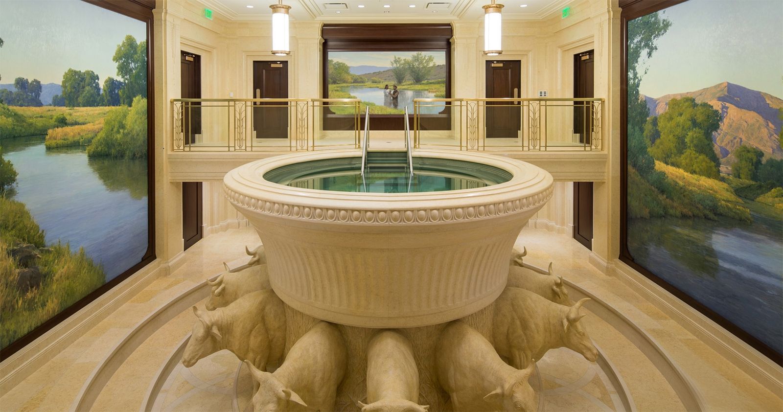 Baptismal font in the Ogden Utah Temple.