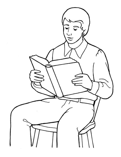 Ilustración del joven José Smith leyendo las Escrituras, del Manual de la guardería “Mirad a vuestros pequeñitos”, 2008, página 103.