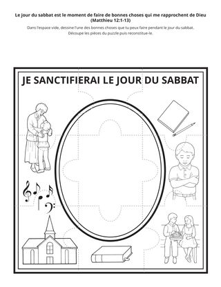 page d’activité : je sanctifierai le jour du sabbat