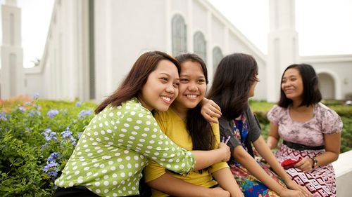 youth spending time at the temple