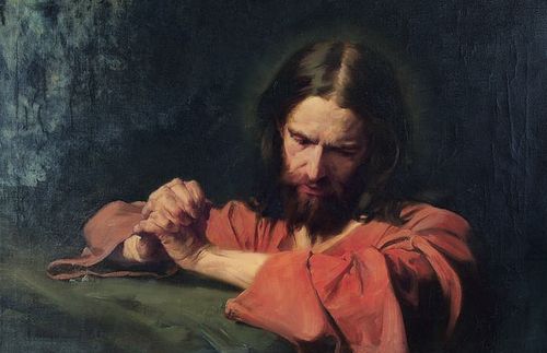 painting of Jesus Christ praying in Garden of Gethsemane