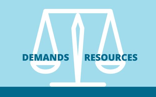 demands and resources on a balanced scale