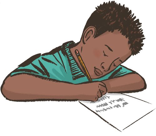 boy writing letter