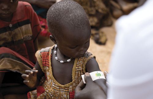 African child receiving care.