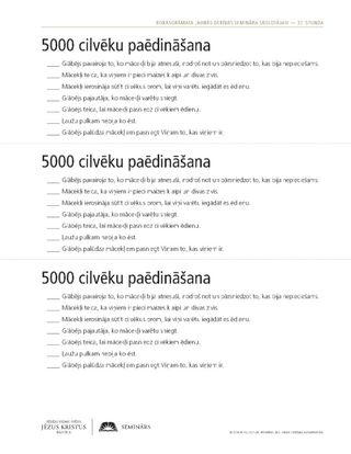 izdales materiāls, 5000 cilvēku paēdināšana