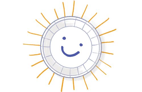 smiley-faced sun made of paper plate