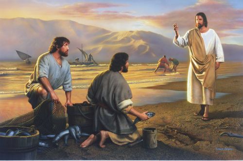Jesus am Ufer des Sees Gennesaret