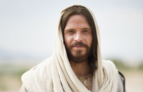 Photograph of actor portraying Jesus Christ in the Bible Videos.
