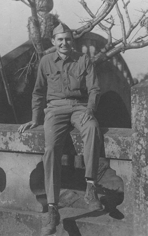 L. Tom Perry in a military uniform.  He was a member of the United States Marine Corps during World War II.