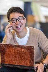 youth talking on phone