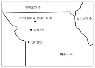 미주리주 서부 지역 지도