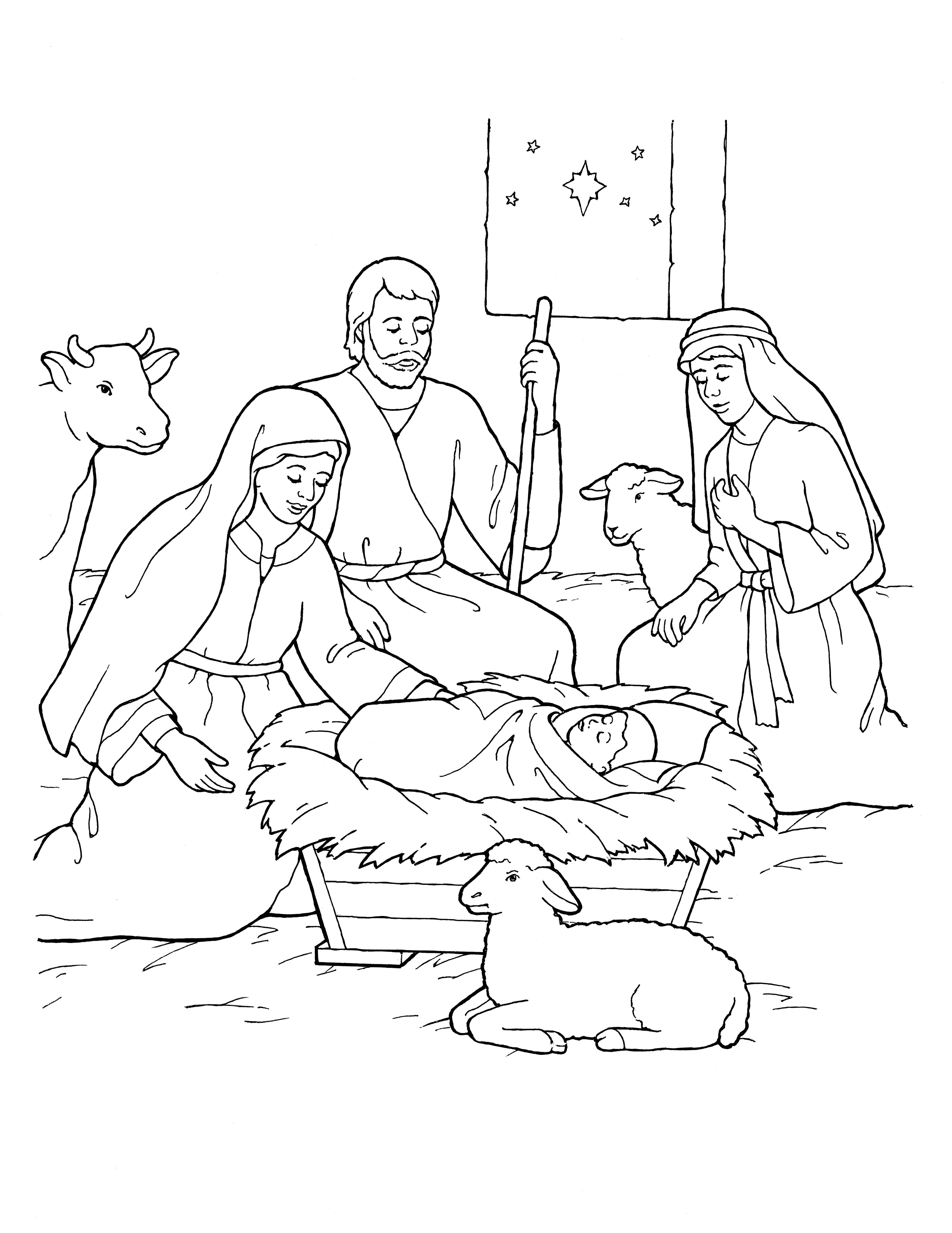 Nativity: Mary, Joseph, Jesus, and the Shepherds