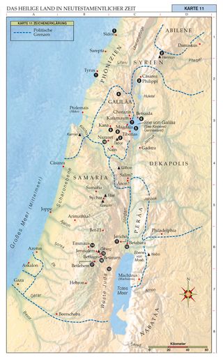 map, Holy Land in New Testament Times