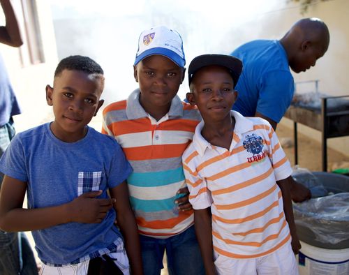 boys at barbecue