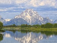 mountain reflected in river