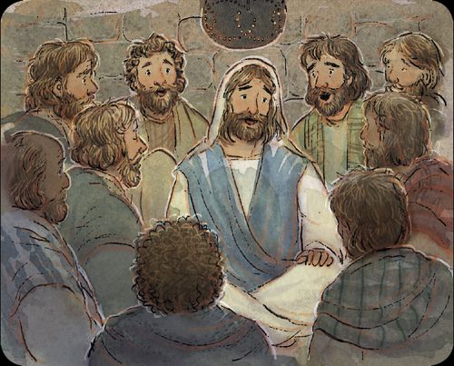 Jesus and His disciples singing