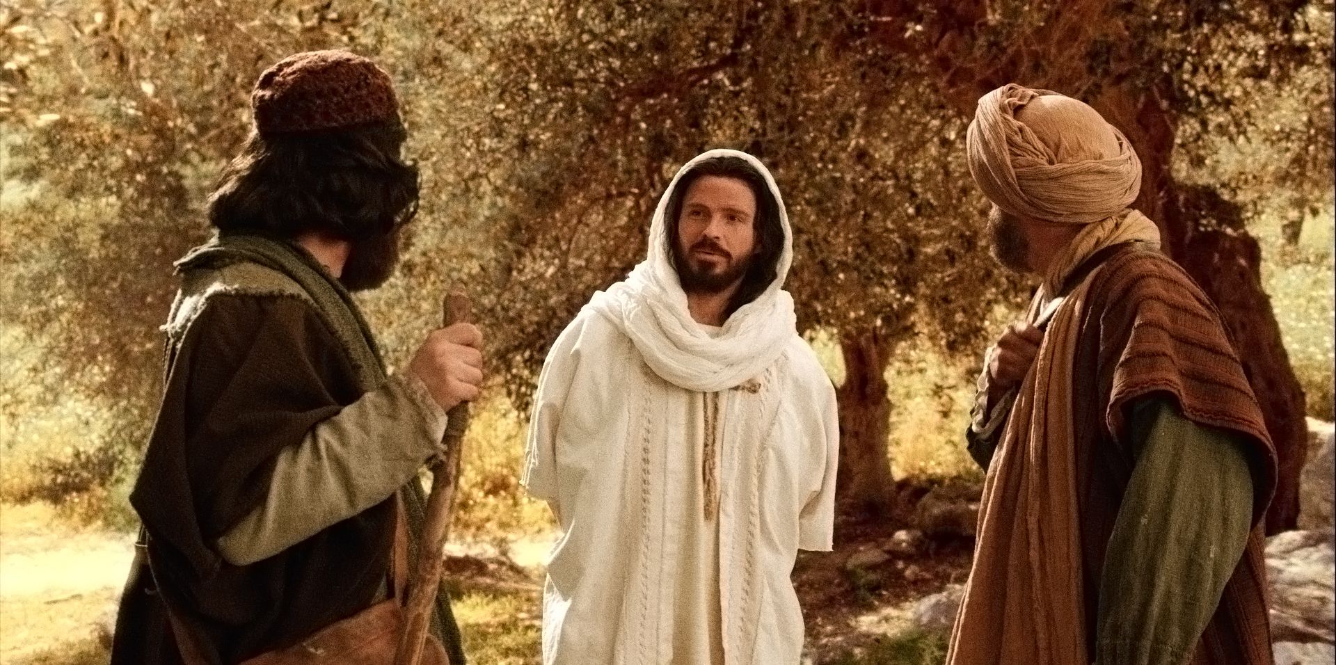 Christ talks with two disciples about His death.