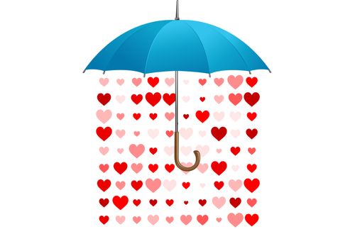 umbrella and hearts