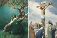 Christ in Gethsemane and on the cross