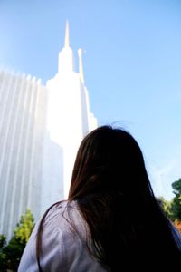 teenager looking at the temple