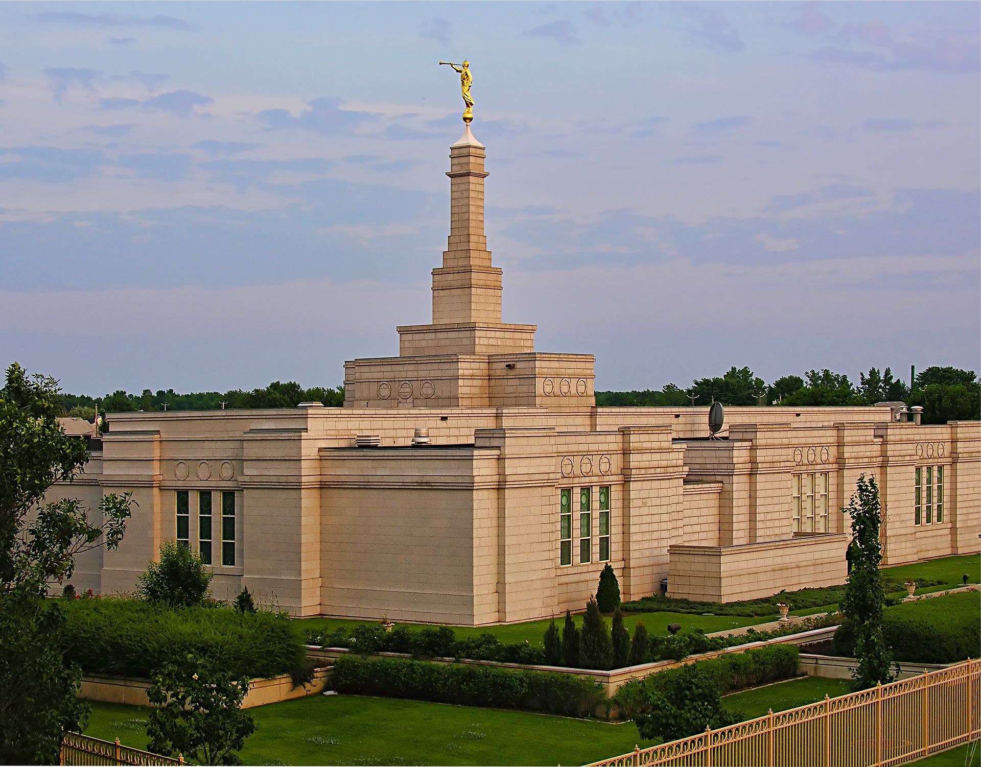 The Montreal Quebec Temple side view, including scenery.