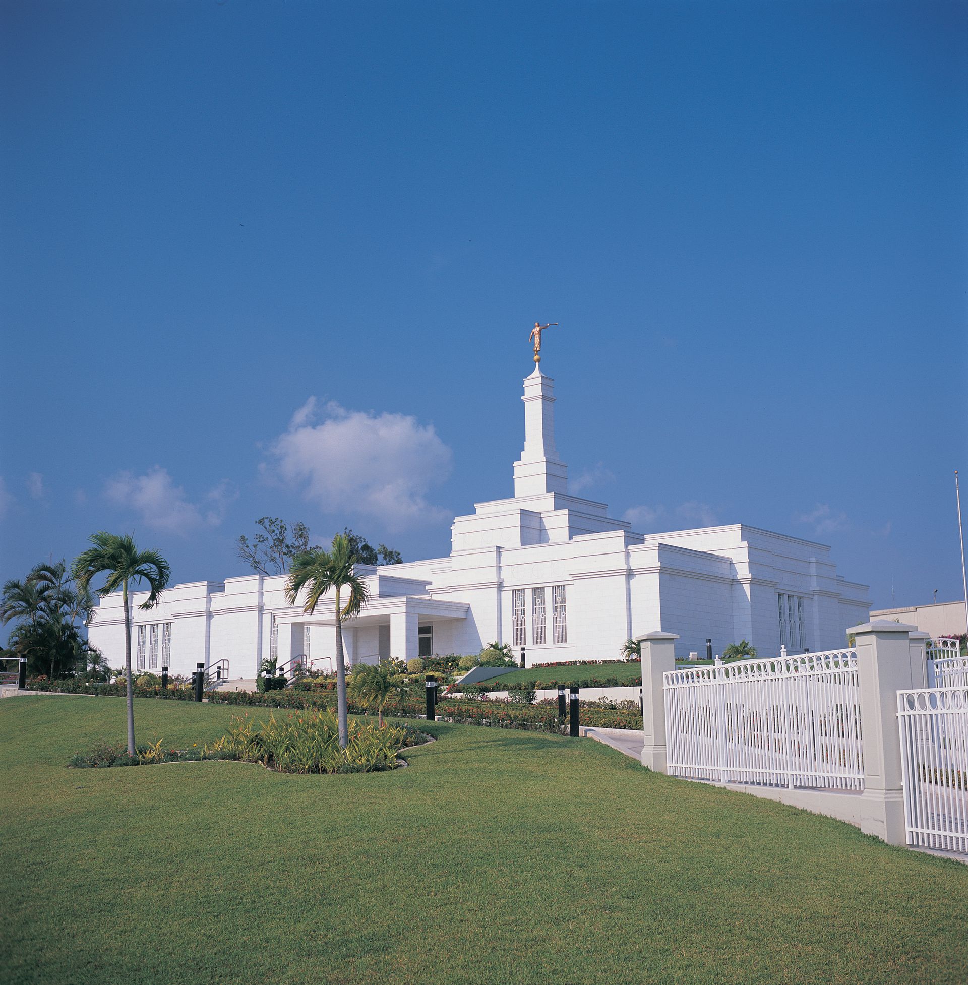The Tampico Mexico Temple, including the scenery and entrance.