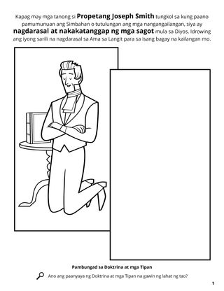 Joseph Smith Prayed for Answers coloring page