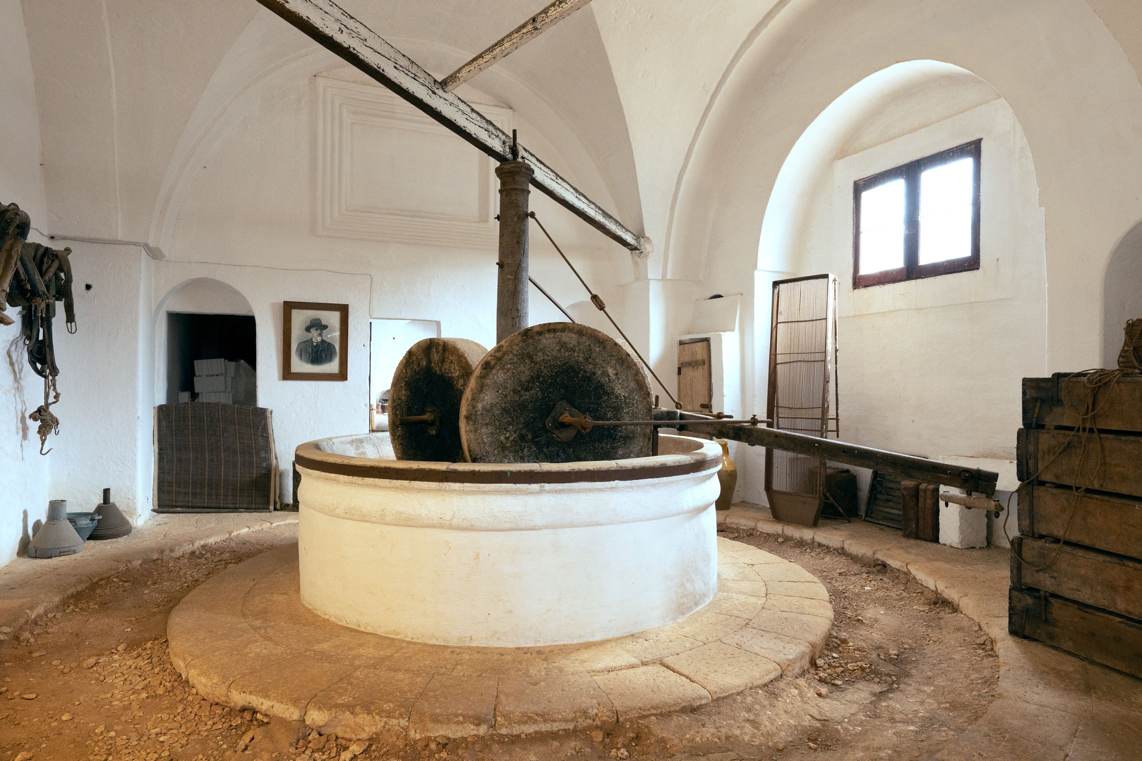 Interior image of a mill (presumably an olive press). This is part of the olive tree allegory mentioned in Jacob 5.