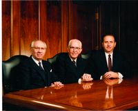 Portrait of President Ezra Taft Benson, President Gordon B. Hinckley, and President Thomas S. Monson