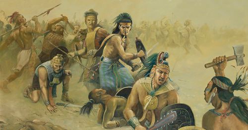 Nephites and Lamanites battling each other