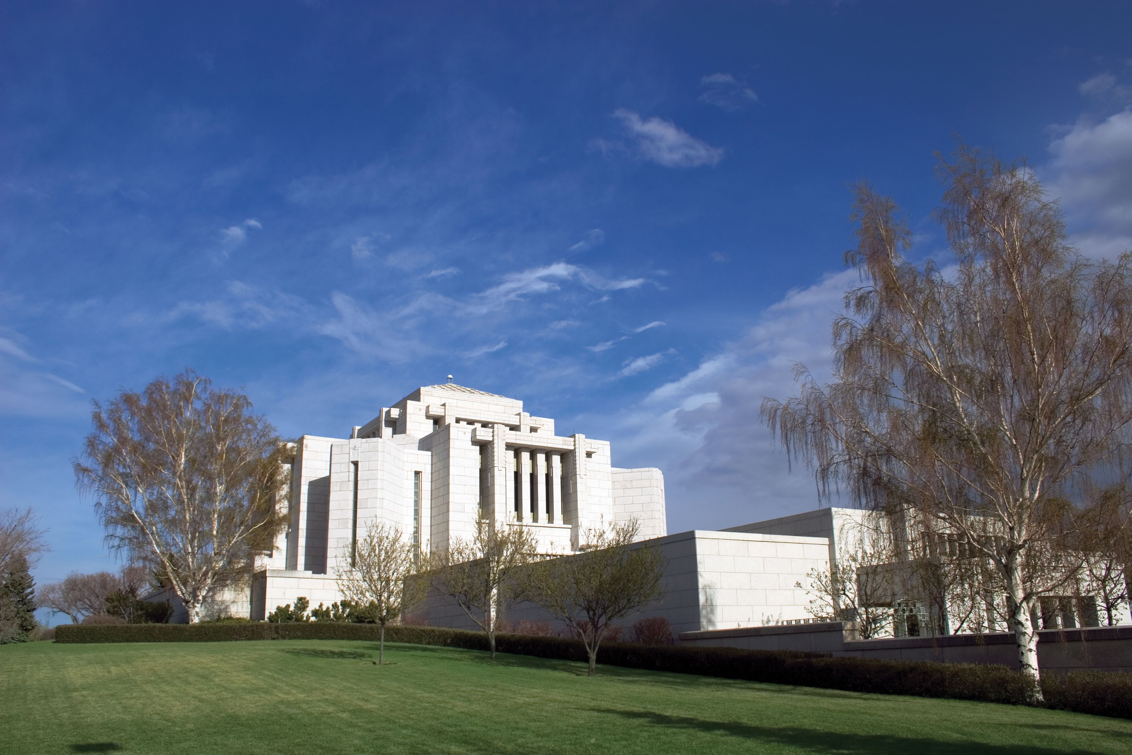 The Cardston Alberta Temple entrance, including scenery.