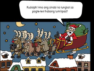 si Santa Claus na lumilipad sa paragos [sleigh] na may mga reindeer