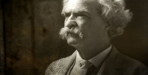 Portrait of Mark Twain.