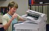 woman using copier