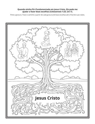 página de atividades: Quando minha fé é fundamentada em Jesus Cristo