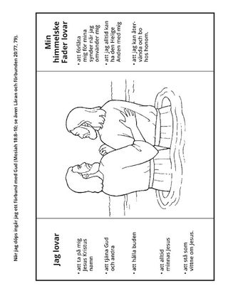 aktivitetssida: När jag döps ingår jag ett förbund med Gud
