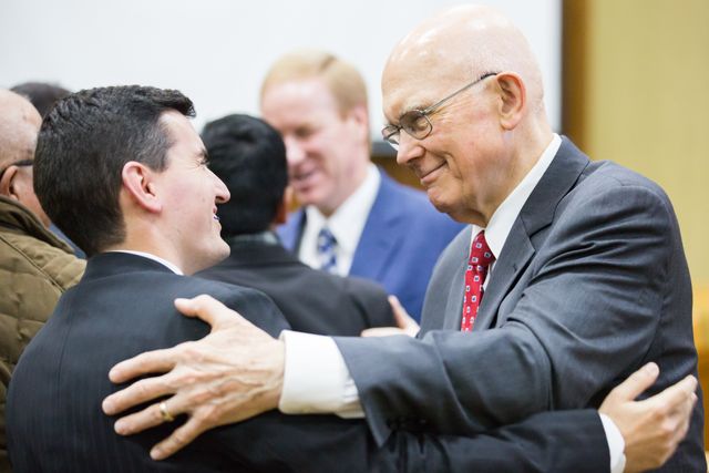 Dallin H. Oaks visits the Brazil Porto Alegre South PLC in June 2017.